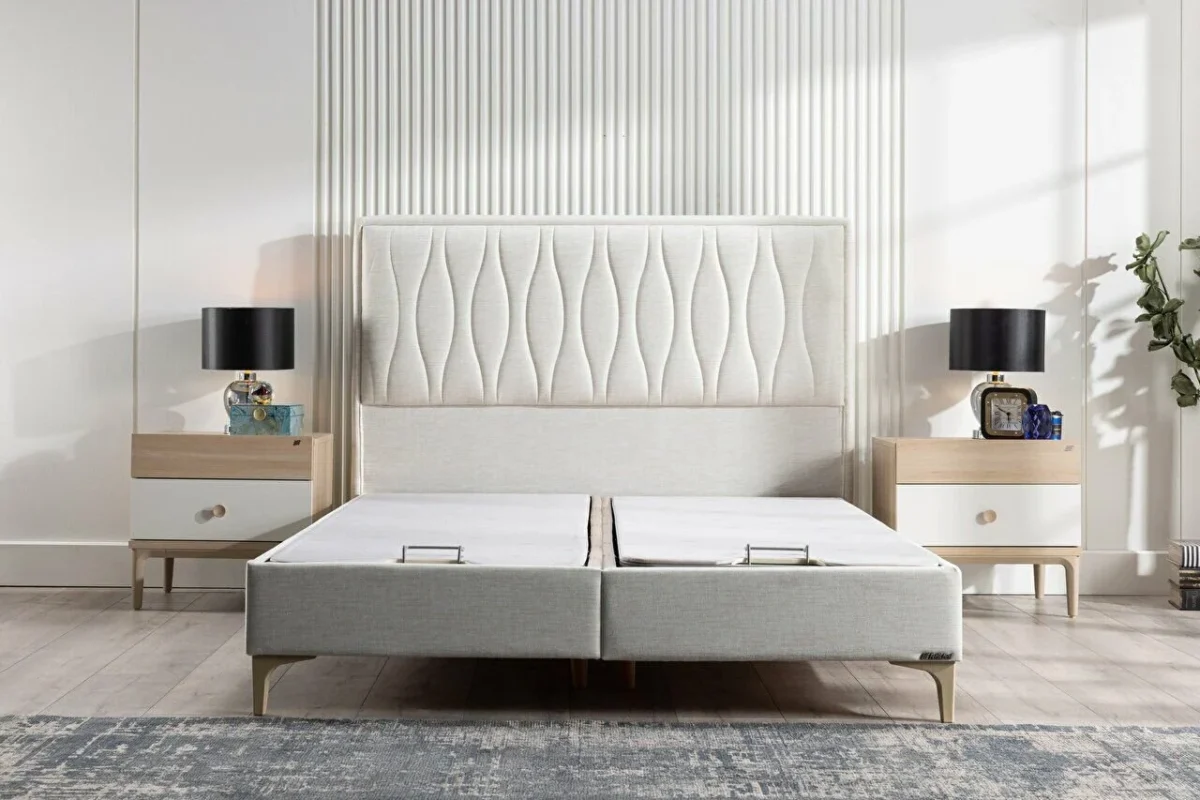 Pat tapitat Grand cu depozitare si somiera inclusa - imagine 5