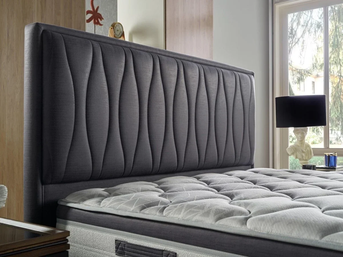 Pat tapitat Grand cu depozitare si somiera inclusa - imagine 9