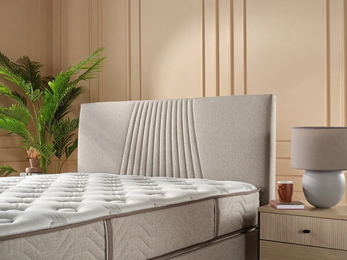 Pat tapitat Nova vizon cu depozitare si somiera inclusa - imagine 4