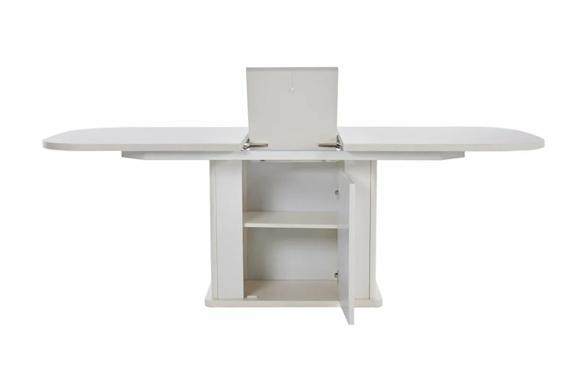 Masa dining extensibila cu depozitare Blanca - imagine 3