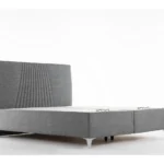 Pat tapitat cu depozitare  si somiera Nova gri