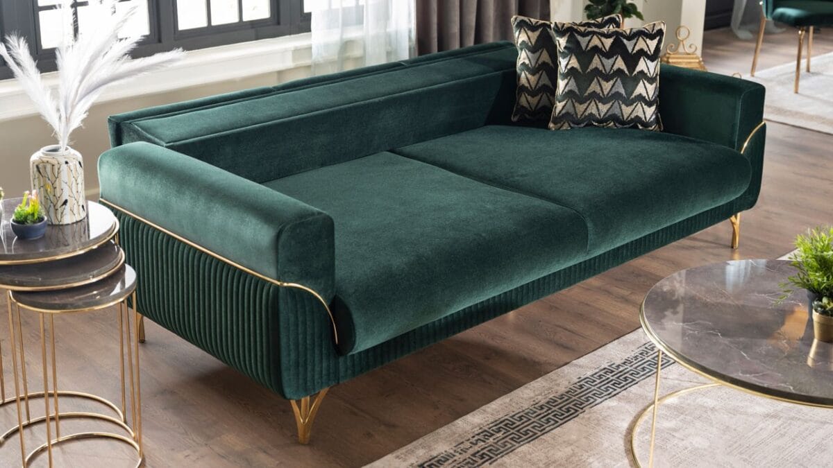 Canapea Serra 3 locuri gold - imagine 5