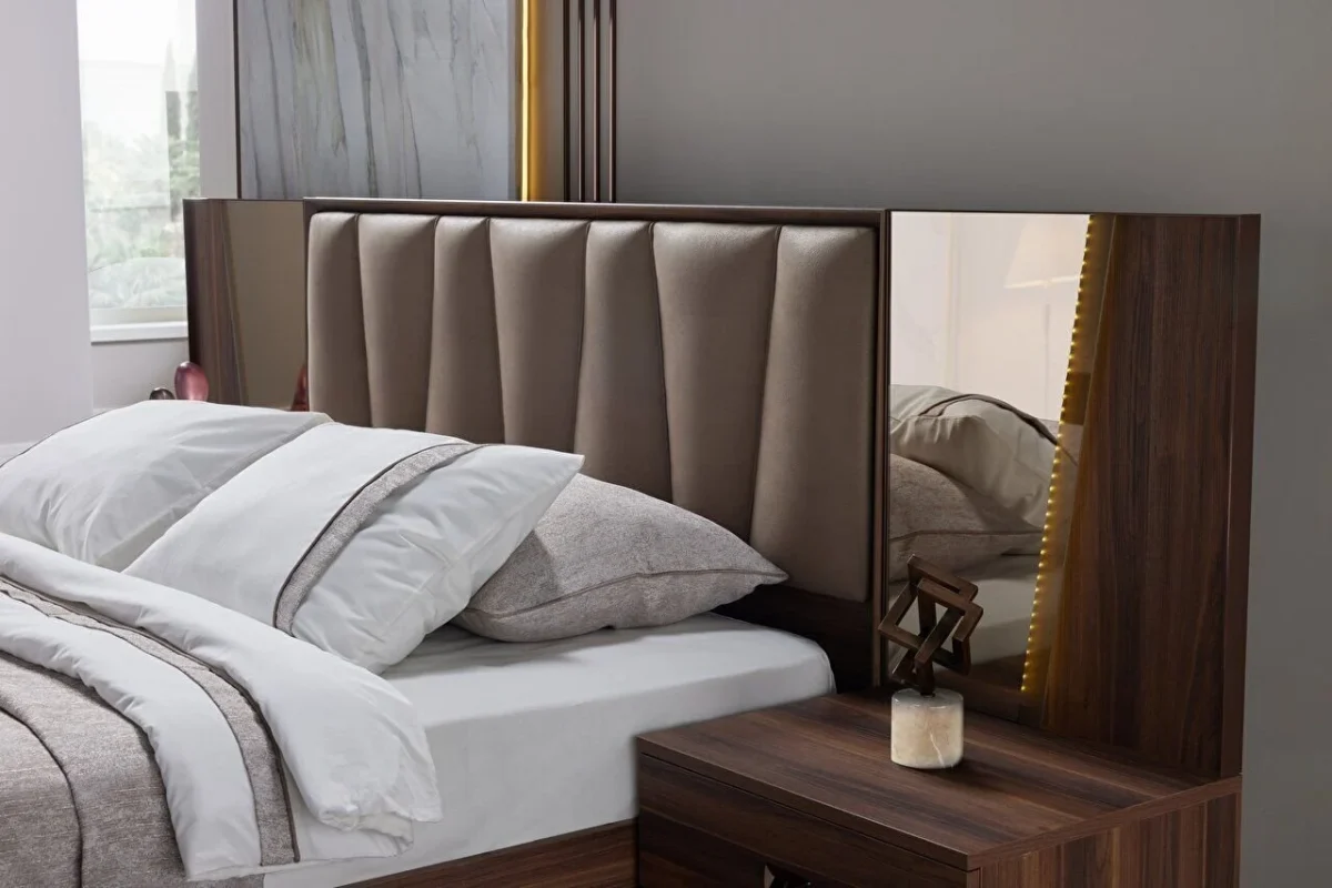 Pat Matrimonial Vanessa cu somiera inclusa si spatiu de depozitare - imagine 5