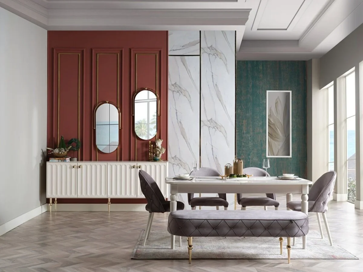 Set dining Blanca gold - imagine 2