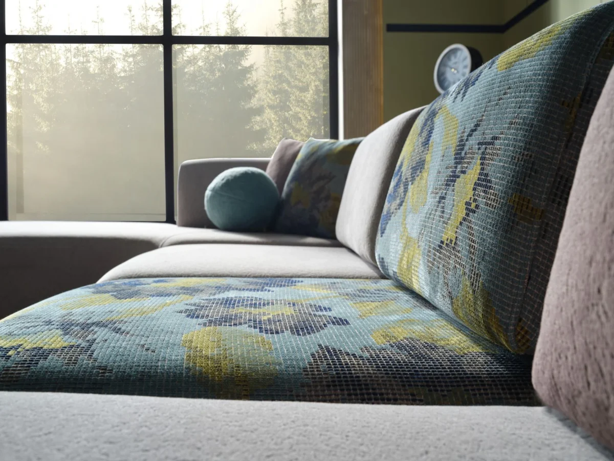 Coltar Teddy modular gri fara tetiere cu sezlong stanga/dreapta - imagine 6