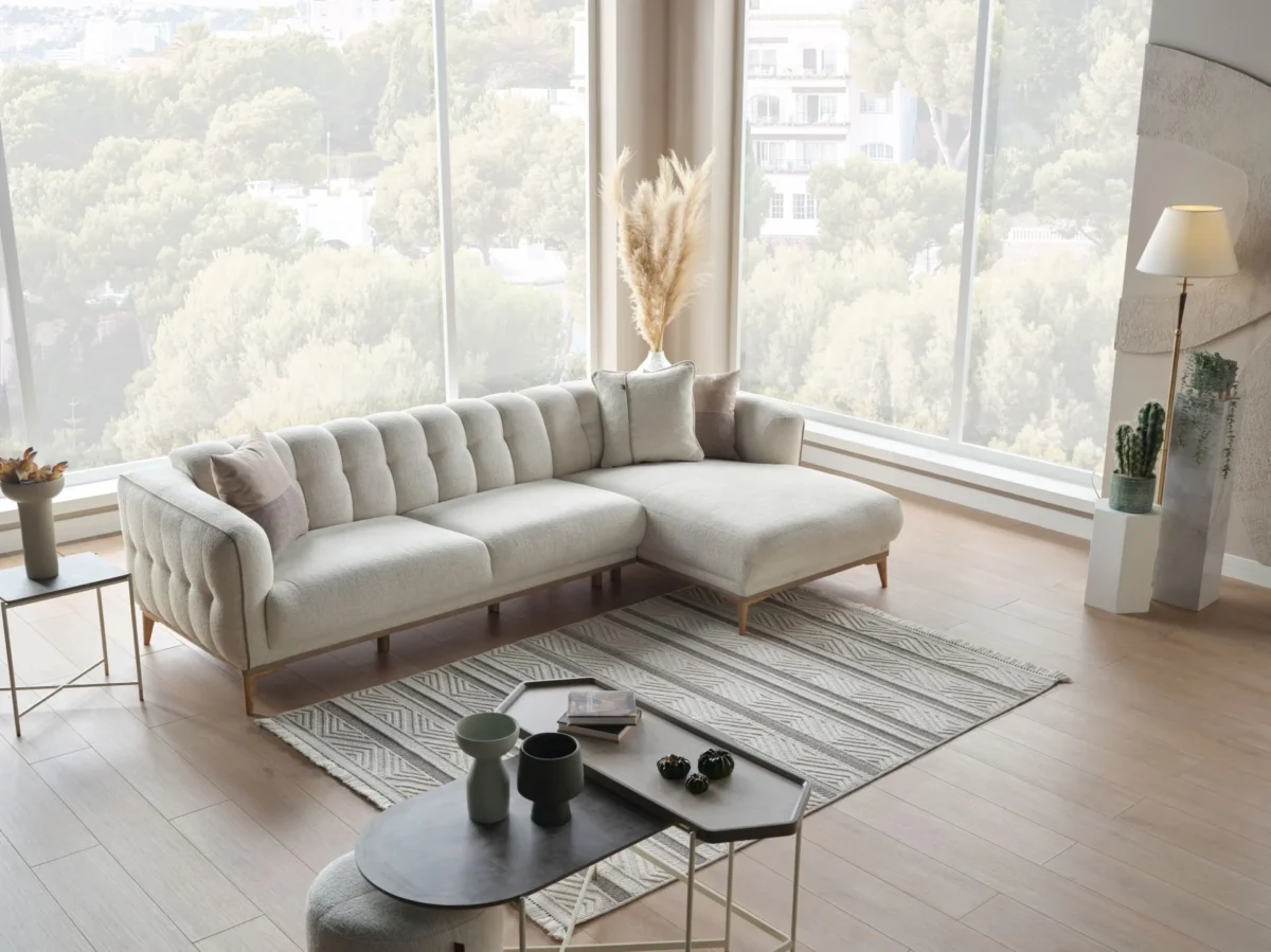 Coltar Mitra  cu sezlong stanga/dreapta ,stofa L 290cm x 157cm - imagine 5