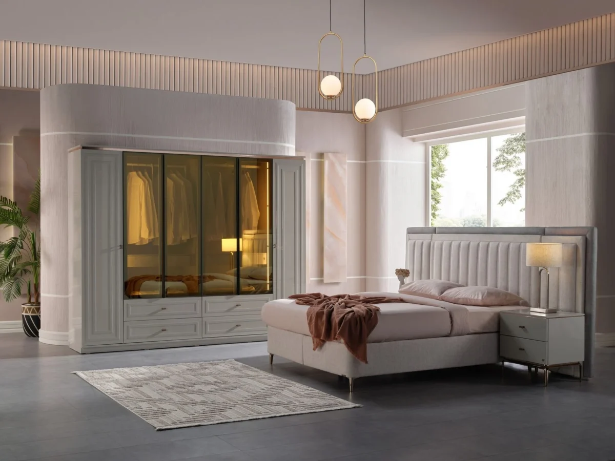 Dressing Briella cu 6 usi sticla si mdf - imagine 2