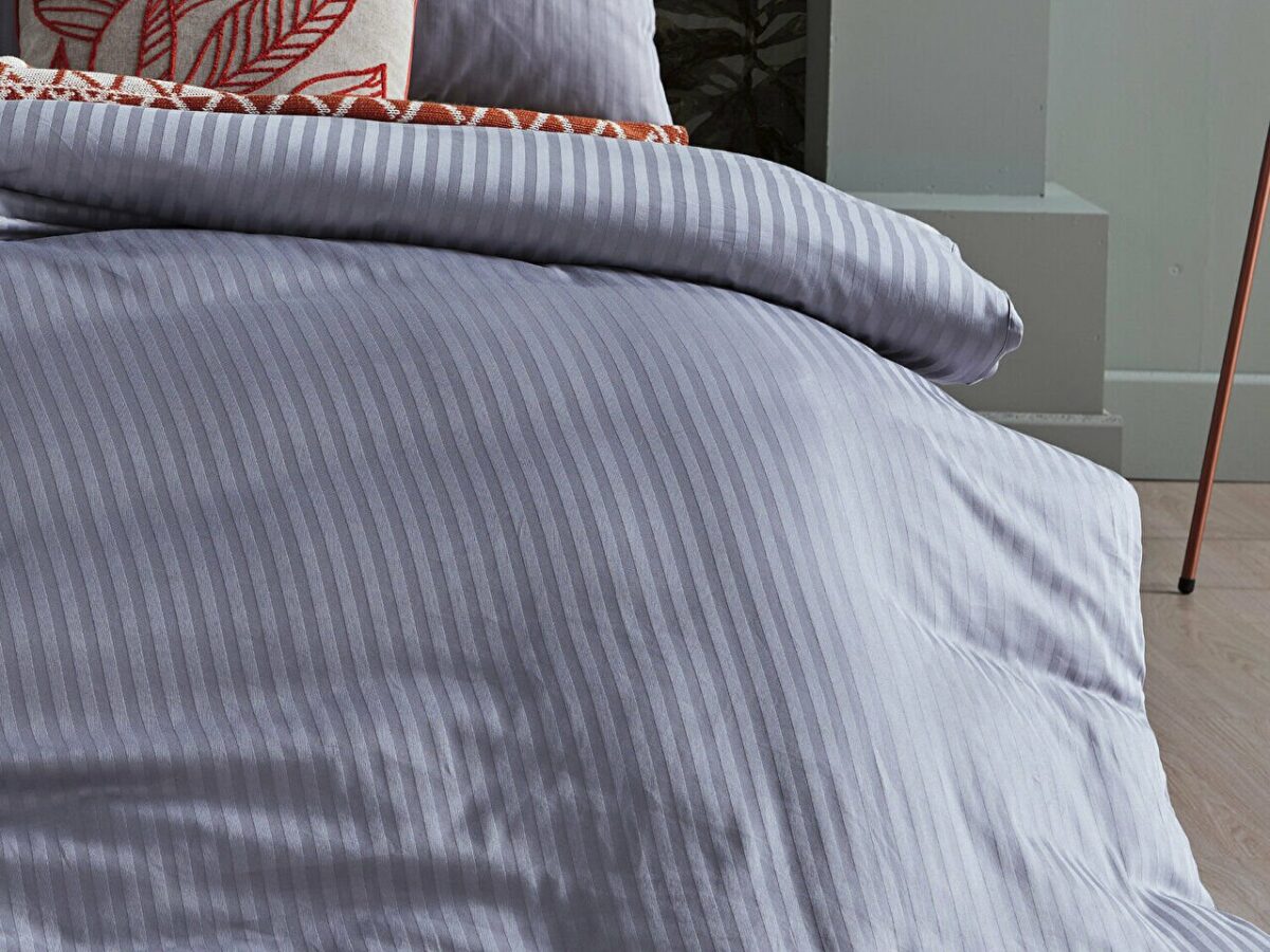Lenjerie pat kingsize Artline bumbac satinat gri - imagine 6
