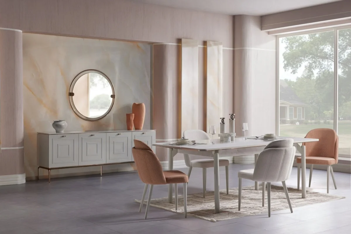 Masa extensibila pentru sufragerie Briella picioare mdf - imagine 6